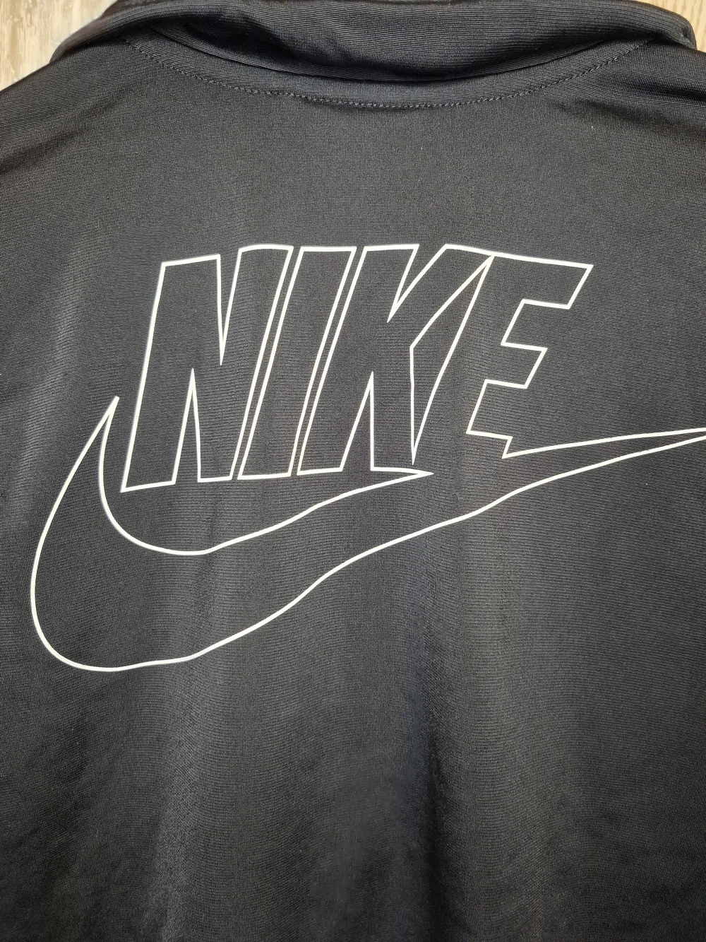 Nike Black Full-Zip Kids (Unisex) Jacket with White Swoosh - Picture 4 of 7